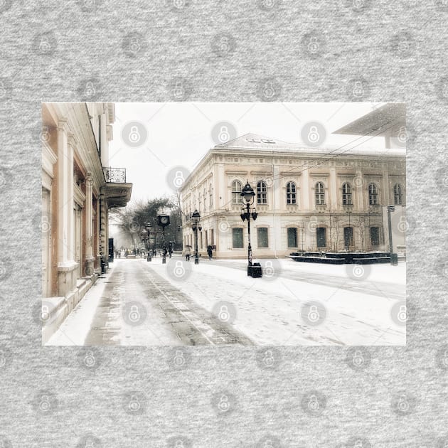 Vintage city winter in Belgrade by Khala